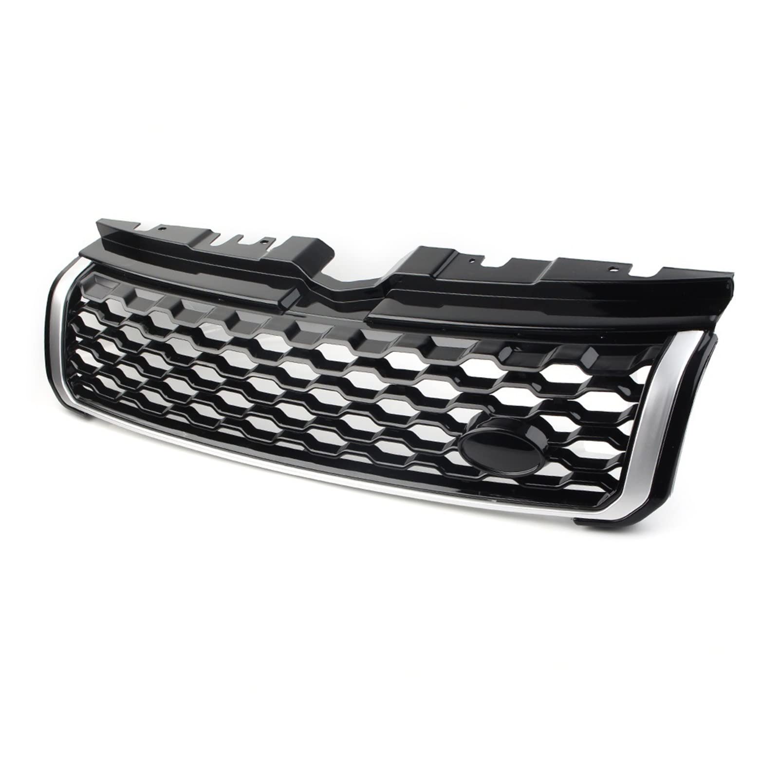 Front Grill Grills Für L&and Rover Für Range Rover Für Evoque 2010-2018 Oberer Kühlergrill Vorne Mit Logo(Black and Silver) von YSBVBLRMRV