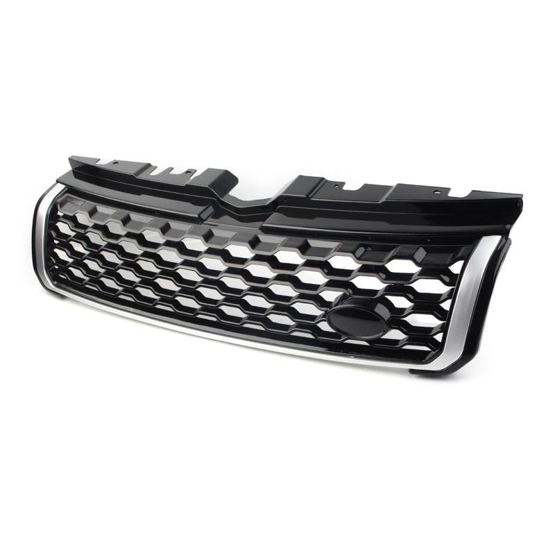 Front Grill Grills Für L&and Rover Für Range Rover Für Evoque 2010-2018 Oberer Kühlergrill Vorne Mit Logo(Black and Silver) von YSBVBLRMRV