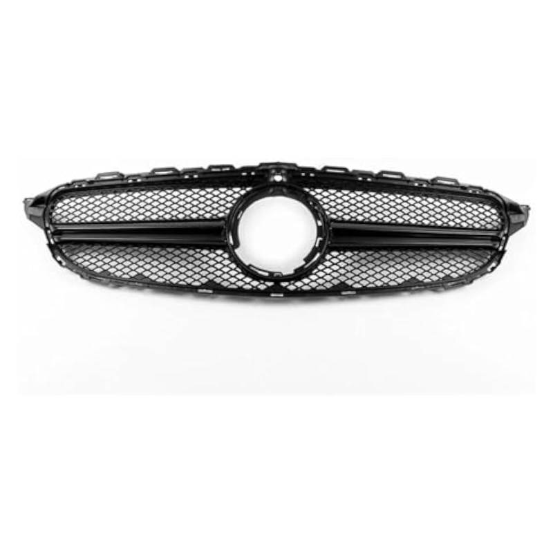 Front Grill Grills Für Mercedes Für B&ENZ C Klasse W205 2019-2020 Auto Vorderen Stoßfänger Oberen Haube Mesh Grid Mit Kamera Loch Vorne Niere Grille(Schwarz) von YSBVBLRMRV