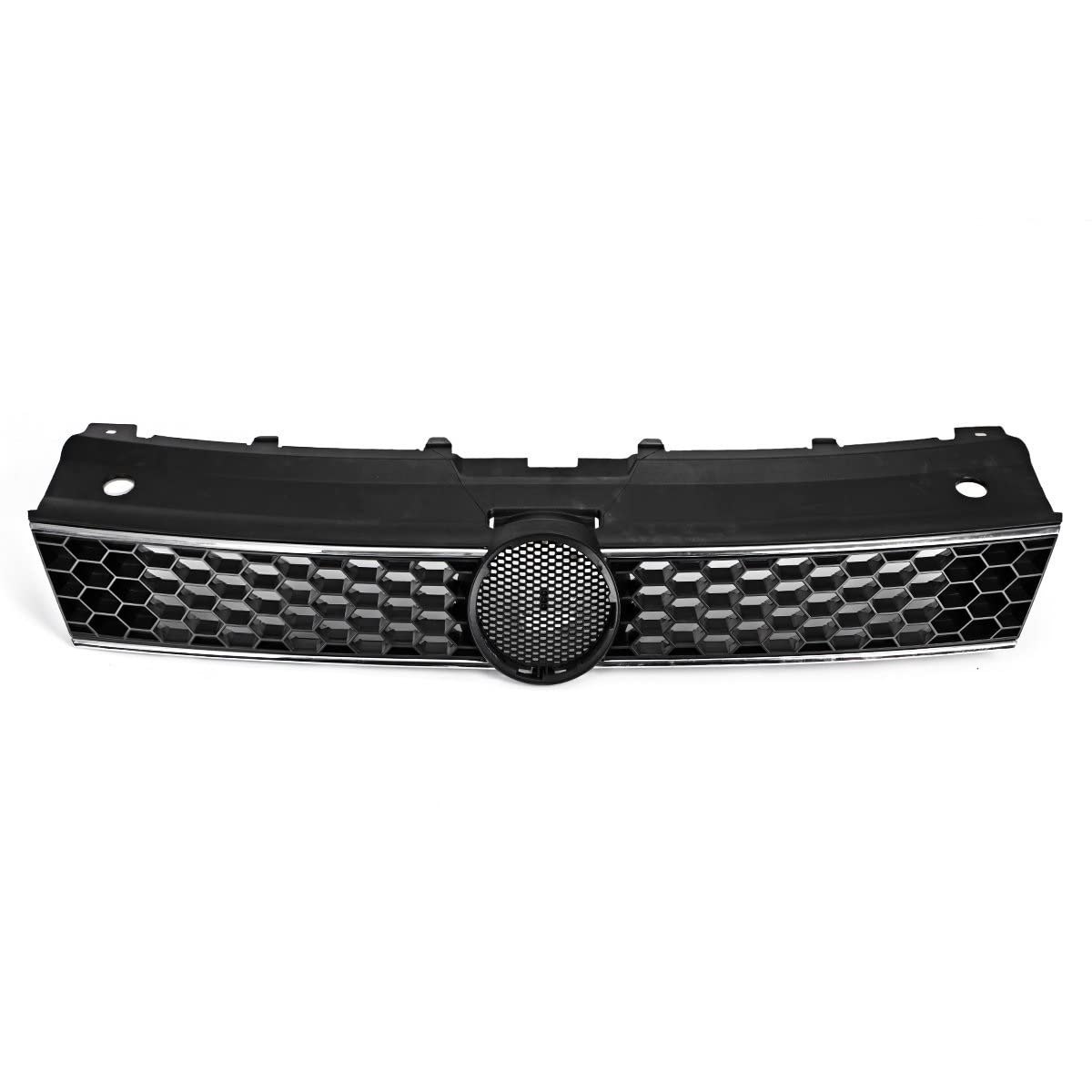 Front Grill Grills Für V&W Für Polo Für 6R 2009-2014 Auto Frontstoßstange Grill GTI Style Center Racing Grills Car Styling(Silver Line) von YSBVBLRMRV
