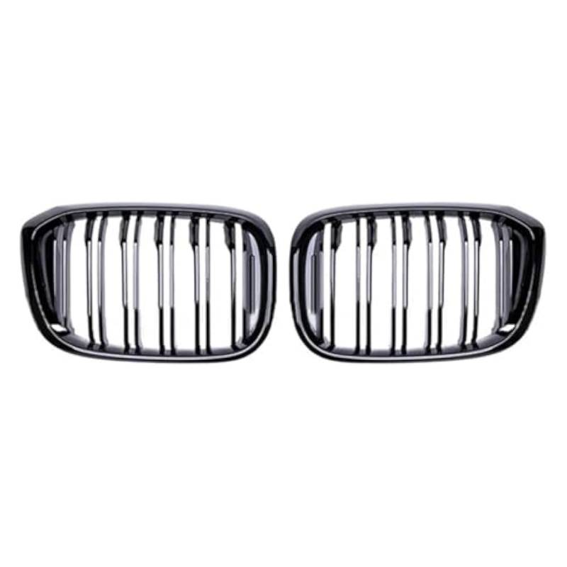 Front Grill Grills Für X3 X4 G01 G02 G08 2018 2019 2020 Auto-Frontgrill Renngrills Motorhaube Nieren-Stoßstangengitter Doppelter Lamellengrill Vorderer Nierengrill(Glossy Black) von YSBVBLRMRV