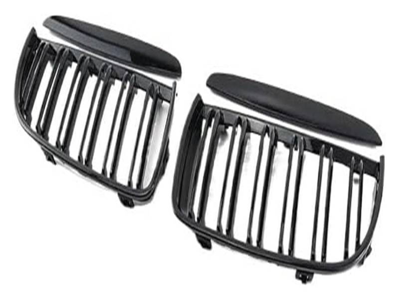 Front Nierengrill Grills Für 3er-Serie Für E90 2005-2008 Frontkühlergrills Auto Frontstoßstangenhaube Grill Einzellamelle Doppellamellengrill(Gloss Black II) von YSBVBLRMRV