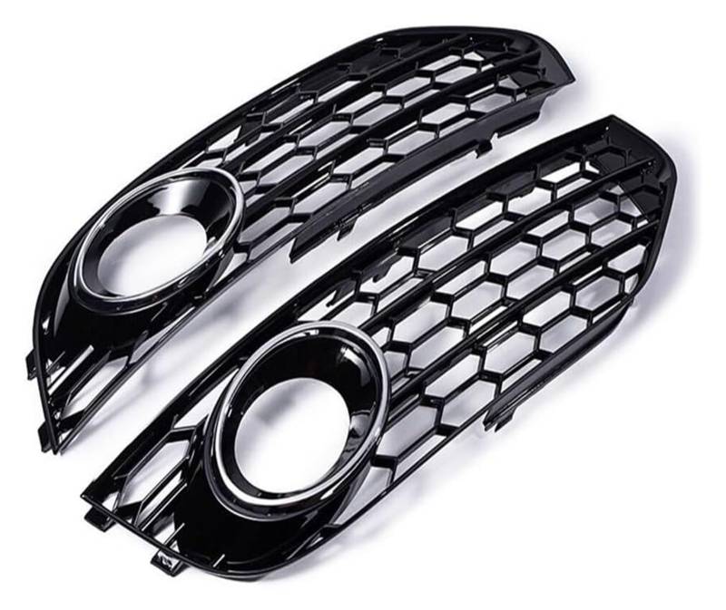 Front Nierengrill Grills Für A4 B8 B8.5 Allroad 2009–2015, Autogitter, Auto-Frontbumpe-Mesh-Wabengitter, Nebelscheinwerfergitter(Chrom) von YSBVBLRMRV