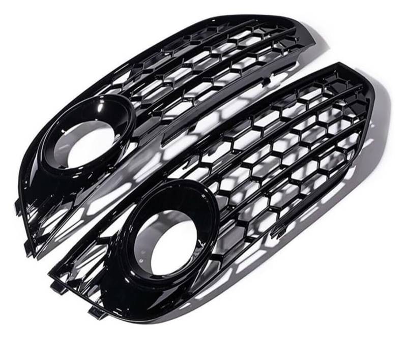 Front Nierengrill Grills Für A4 B8 B8.5 Allroad 2009–2015, Autogitter, Auto-Frontbumpe-Mesh-Wabengitter, Nebelscheinwerfergitter(Zwart) von YSBVBLRMRV