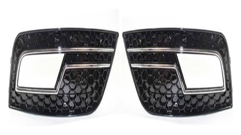 Front Nierengrill Grills Für A4 B8.5 Standard Edition 2013–2016, Auto-Gitter, Schwarzes Wabennetz, Auto-Frontstoßstange, Nebelscheinwerfer, Kühlergrill-Abdeckung(Chrome Black) von YSBVBLRMRV