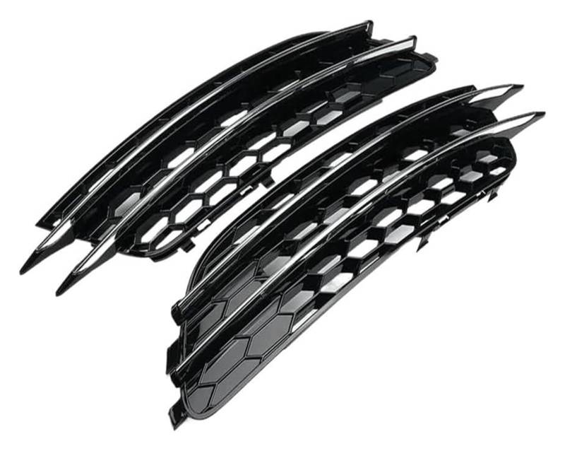 Front Nierengrill Grills Für A6 C7 2012-2015 Auto Gitter Auto Stoßstange Nebel Licht Kühlergrill 2Pcs Auto Front Nebel Licht Abdeckung Honeycomb Grille Grill(Chrom) von YSBVBLRMRV