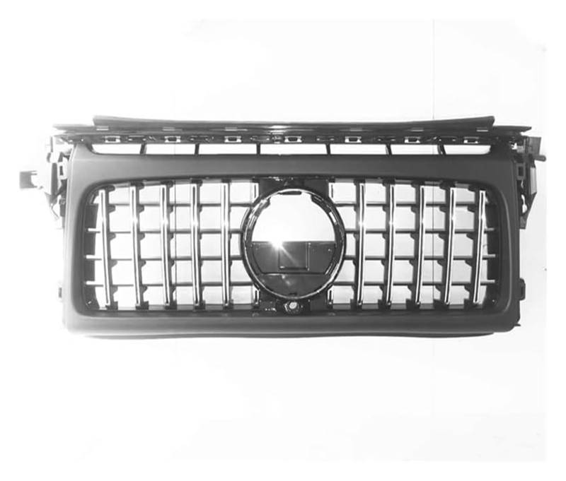 Front Nierengrill Grills Für B&ENZ Für W464 Für G63 Für G500 Für G550 2019 2020 Frontkühlergrills Auto Frontstoßstange Haube Mesh Oberer Grill(Silber) von YSBVBLRMRV
