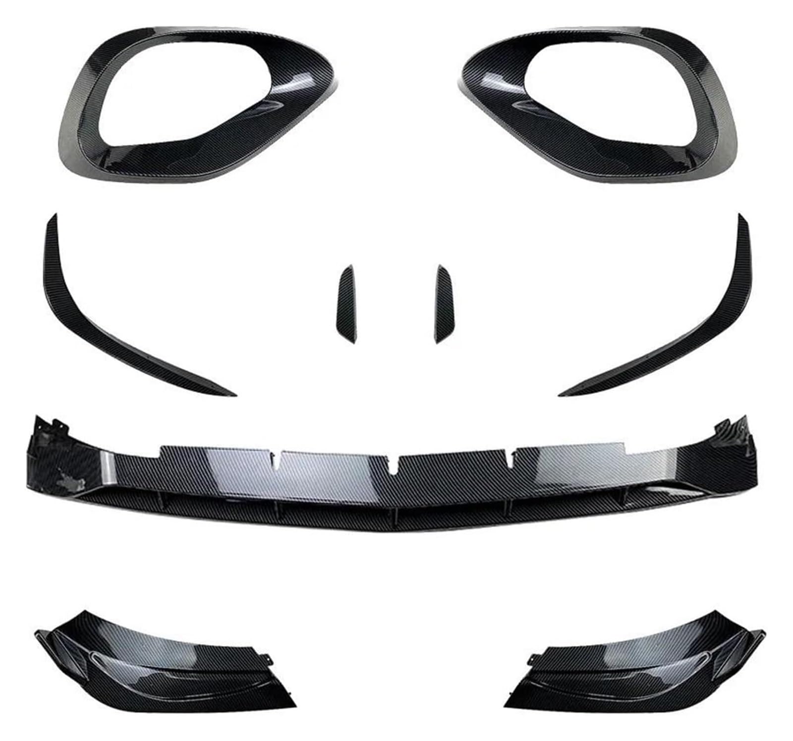 Front Nierengrill Grills Für Mercedes Für B&ENZ C Klasse W206 C200 C260 Auto Front Lip Bumper Spoiler Canards Splitter Klinge Unteren Kühlergrill 2022 Bis Up(C Carbon Look) von YSBVBLRMRV