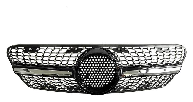 Front Nierengrill Grills Für Mercedes Für B&ENZ W163 ML Klasse 1999-2004 Racing Grill Stoßstange Haube Gitter W/Insekten Beweis Abdeckung Vorne Niere Kühlergrill(Schwarz) von YSBVBLRMRV