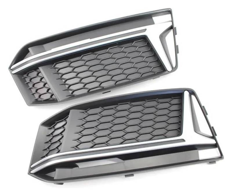 Front Nierengrill Grills Für S4 A4 Für S-Line B9 2016-2018 Grill Mit Chrom Trim Auto Gitter Auto Front Untere Stoßstange Nebel Licht Kühlergrill von YSBVBLRMRV