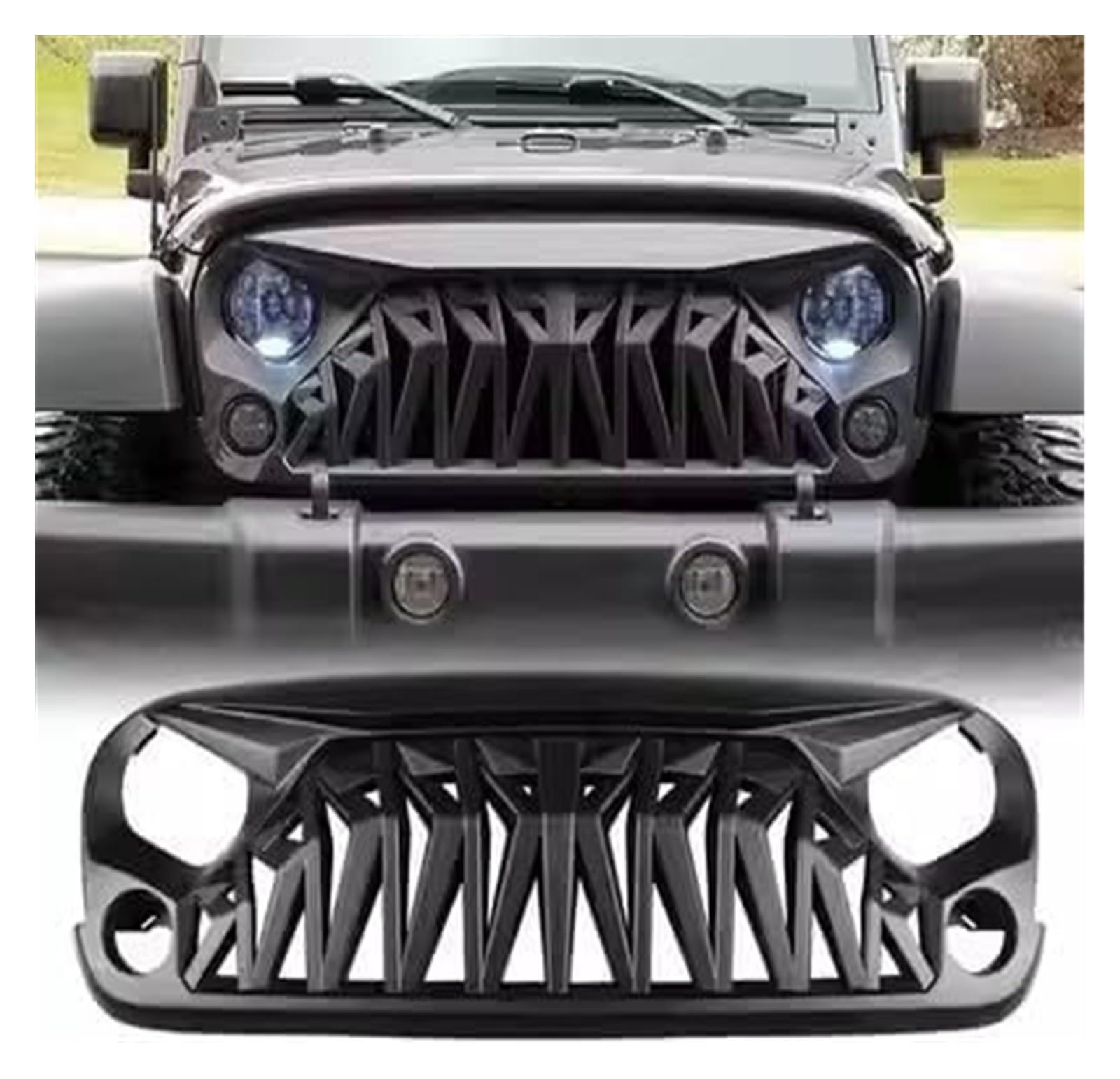 Front Nierengrill Grills Für Wrangler Für JK Für JL Frontstoßstangengrill Frontkühlergrills Autogrillgitter Kühlergrill(Size-D) von YSBVBLRMRV