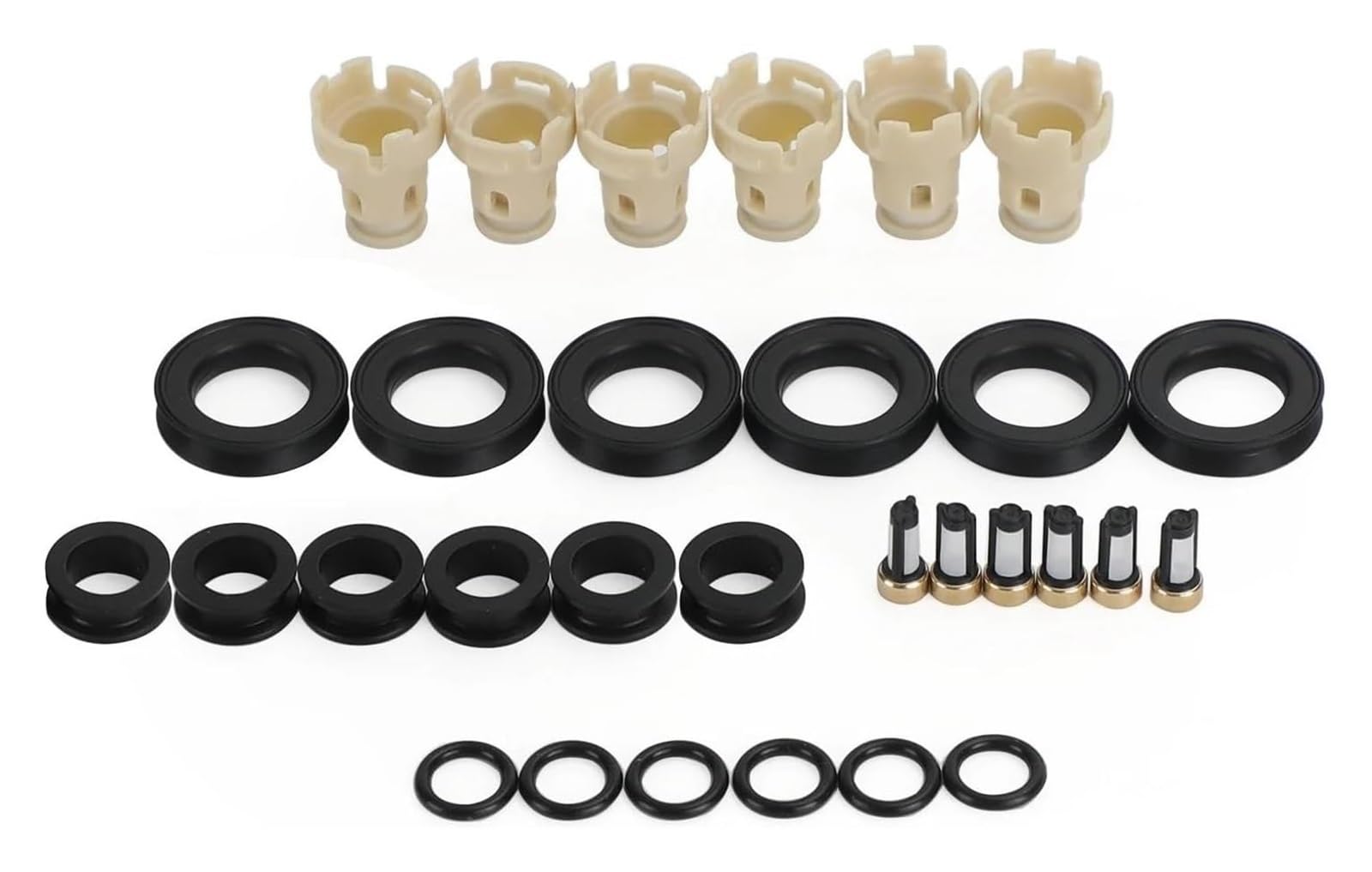 Kraftstoffinjektor Für T&oyota 3,4 5VZFE Auto Zubehör 6PCS Kraftstoff Injektoren Rebuild Kit O-Ringe Dichtungen Filter Kappen Kraftstoffinjektor Für T&oyota 3,4 5VZFE Auto Zubehör 6PCS Kraftstoff Injektoren Rebuild Kit O-Ringe Dichtungen Filter Kappen von YSBVBLRMRV