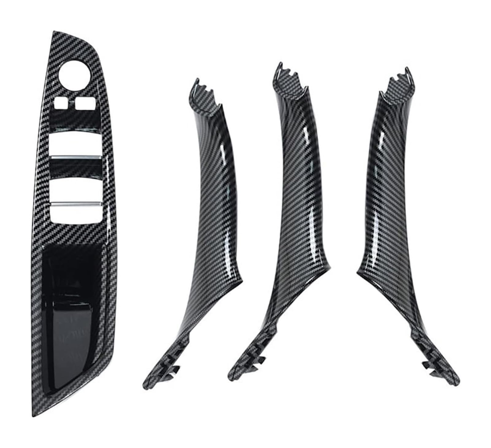 Auto Innen Türgriff Für B&MW 5 Series F10 F11 F18 520i 523i 525i 528i 535i 2010–2017 Auto-Fronttürverkleidung Zuggriff-Set Zuggriff-Verkleidung(Carbonfiber Lhd 4pcs) von YSDEACE