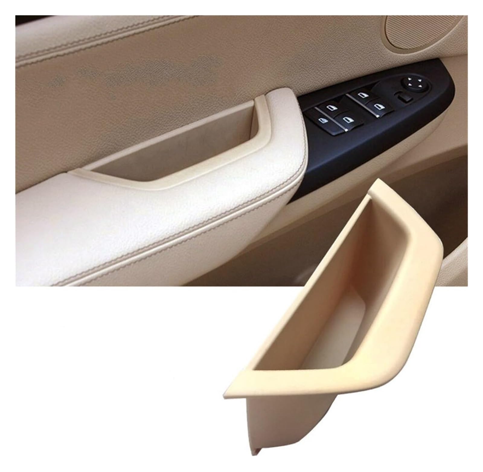 Auto Innen Türgriff Für B&MW X3 X4 F25 F26 2010-2016 Auto Beifahrertür Links Rechts Zuggriffabdeckung Innentür Zuggriffverkleidung(Beige,Right) von YSDEACE