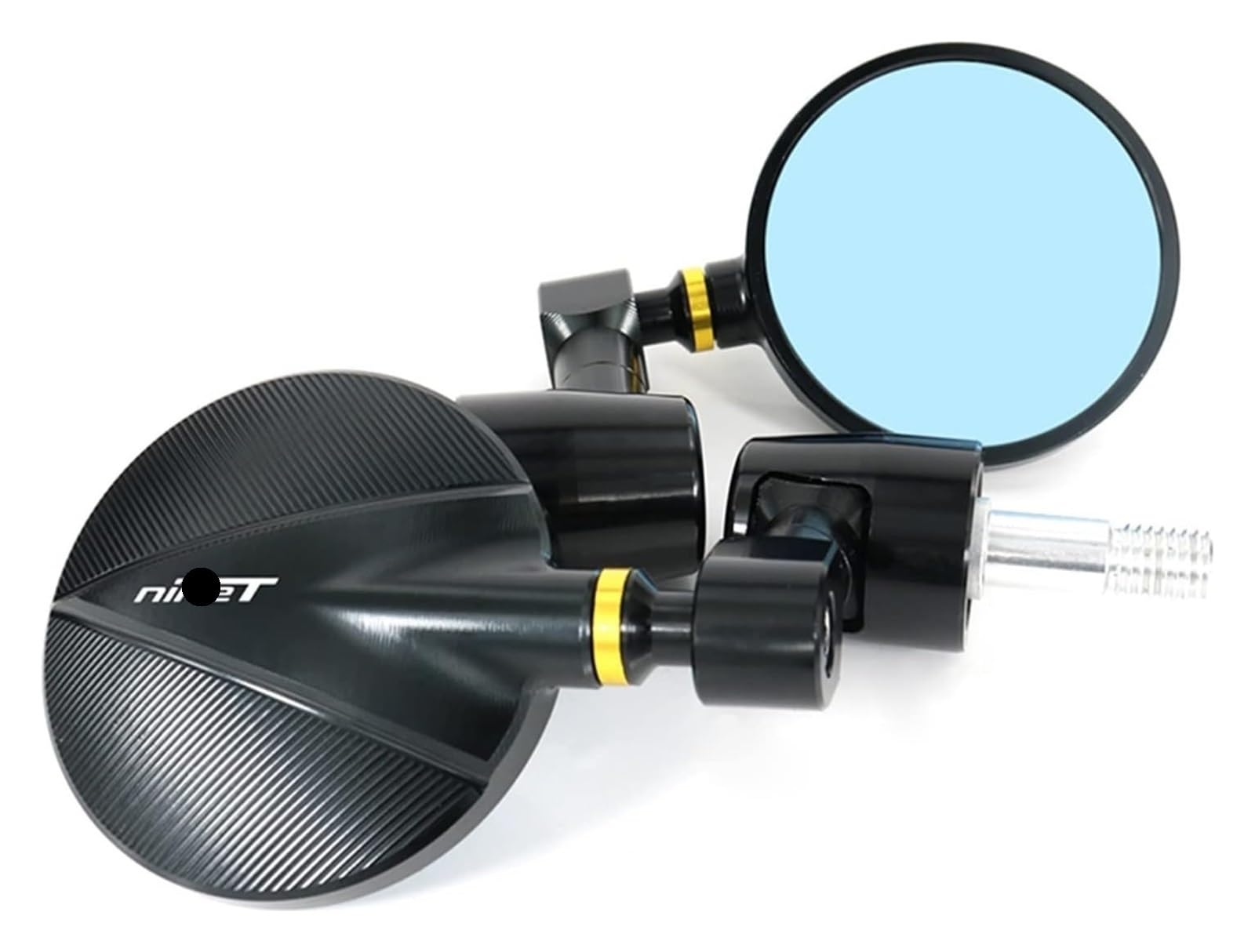 Für B&M&W Für R Nine-t 2014 2015 2016 2017 2018 2019 Motorrad Cafe Racer CNC Lenker Rückspiegel Seitenspiegel Lenkerendenspiegel Dekoration Motorrad Rückspiegel(Gold) von YSDEACE