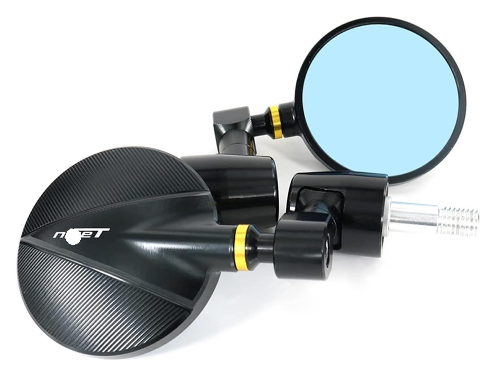 Für B&M&W Für R Nine-t 2014-2019 Motorrad Cafe Racer CNC Lenker Rückspiegel Seitenspiegel Lenkerendenspiegel Dekoration Motorrad Rückspiegel(Gold) von YSDEACE