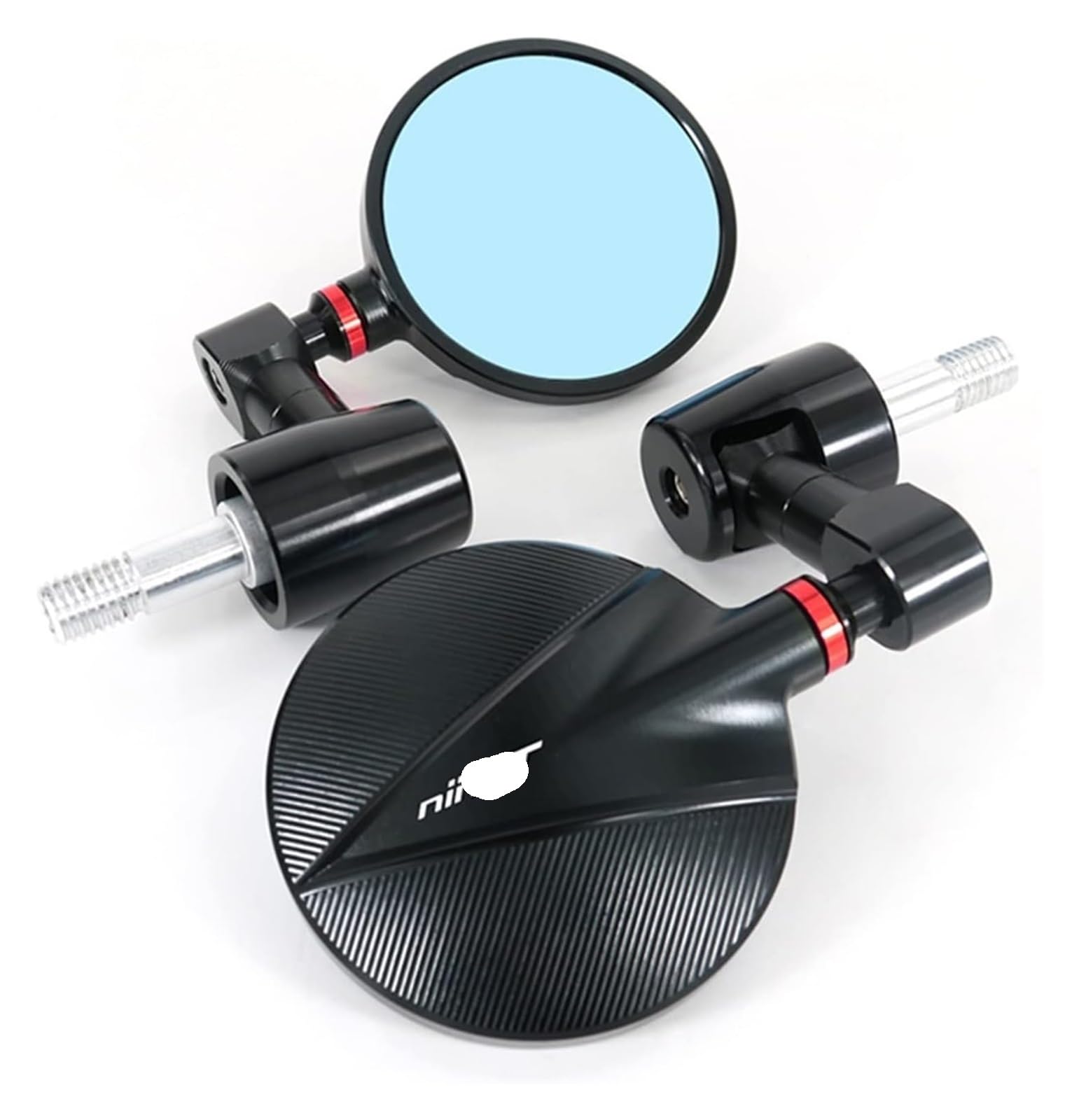 Für B&M&W Für R Nine-t 2014-2019 Motorrad Cafe Racer CNC Lenker Rückspiegel Seitenspiegel Lenkerendenspiegel Dekoration Motorrad Rückspiegel(Red) von YSDEACE