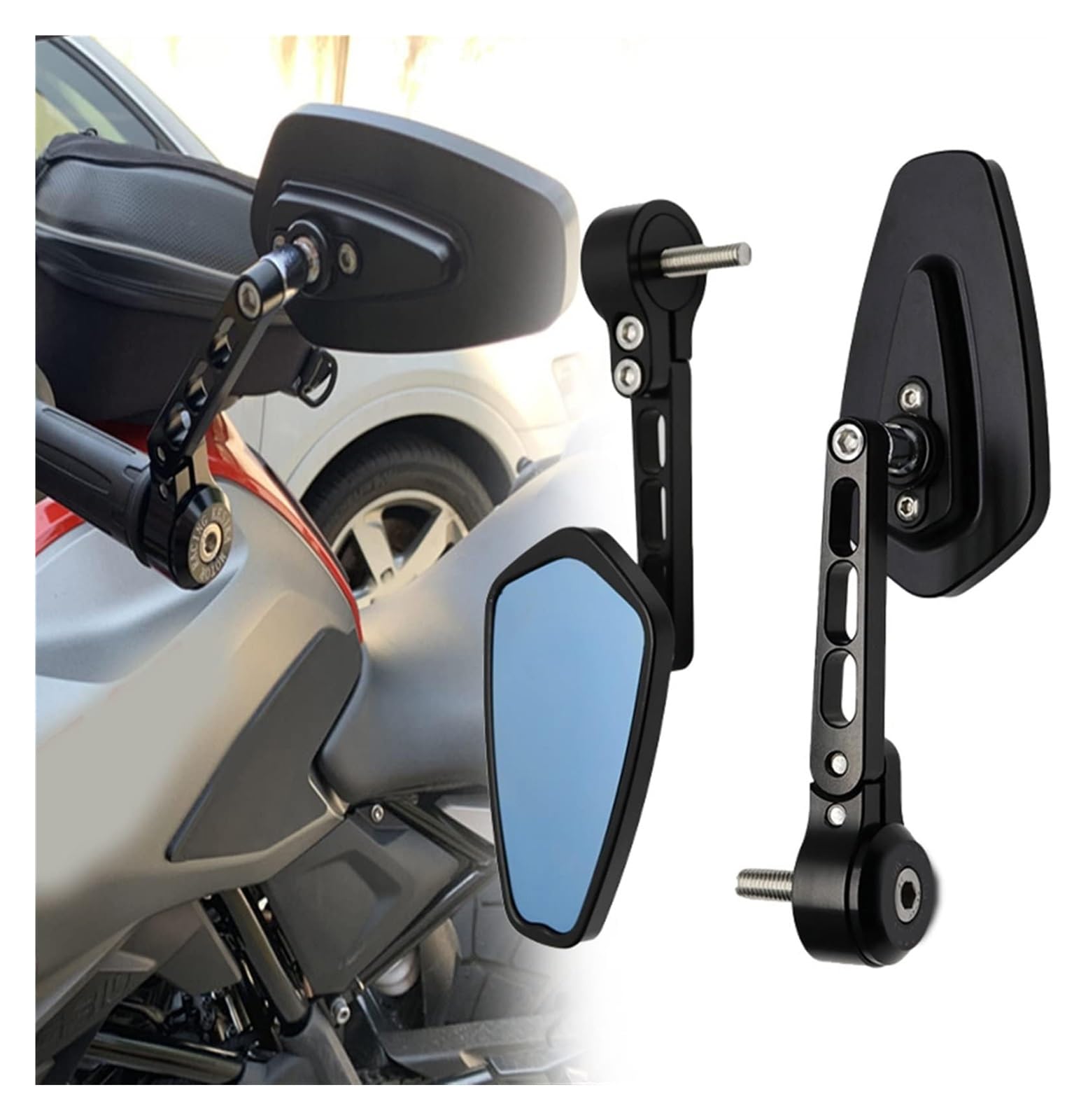 Für B&M&W G310GS S1000R Motorrad-Rückspiegel Modifizierter CNC-Aluminium-Griff Endspiege Griff Spiegeldekoration Motorrad Rückspiegel Für B&M&W G310GS S1000R Motorrad-Rückspiegel Modifizierter CNC-Aluminium-Griff Endspiege Griff Spiegeldekoration Motorrad Rückspiegel von YSDEACE