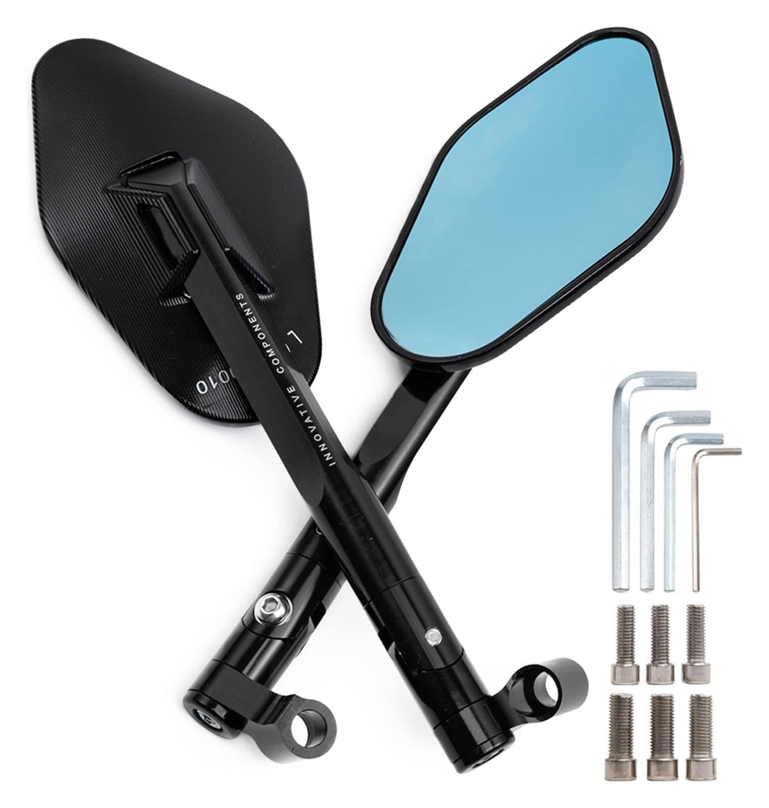 Für B&M&W K1300 K1200 F800 F650 G650 HP2 CNC Aluminium Rearview Außenspiegel 8mm 10mm Dekoration Motorrad Motorrad Rückspiegel(Black) von YSDEACE