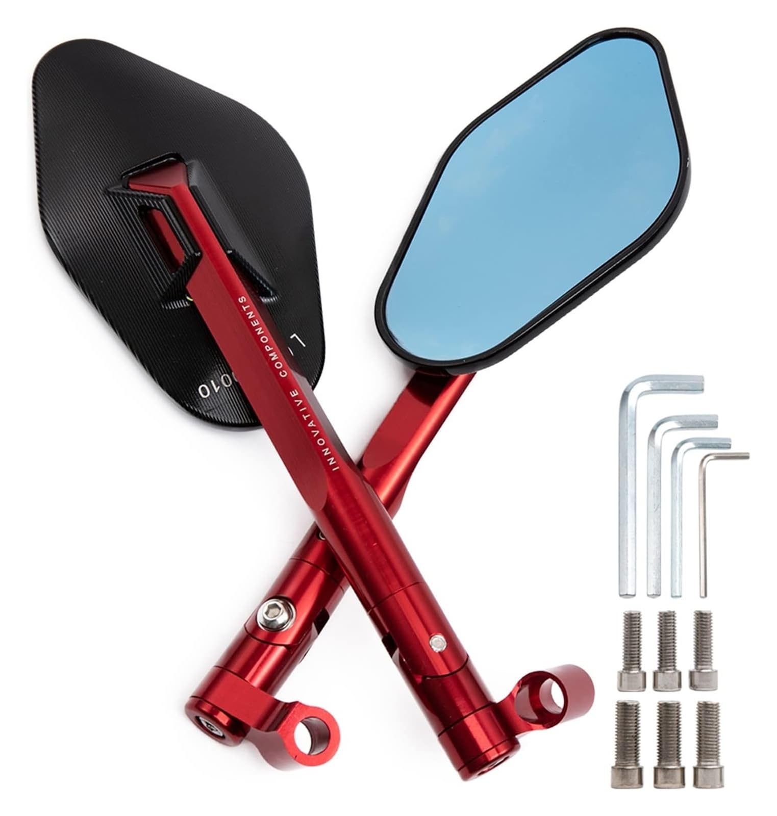 Für B&M&W K1300 K1200 F800 F650 G650 HP2 CNC Aluminium Rearview Außenspiegel 8mm 10mm Dekoration Motorrad Motorrad Rückspiegel(Red) von YSDEACE
