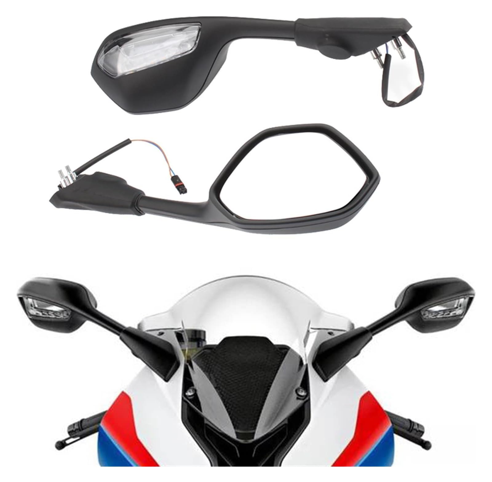 Für B&M&W S1000RR 2019 2020 2021 Dekoration Motorrad Links Rechts Rückspiegel LED Blinker Motorrad Rückspiegel Für B&M&W S1000RR 2019 2020 2021 Dekoration Motorrad Links Rechts Rückspiegel LED Blinker Motorrad Rückspiegel von YSDEACE
