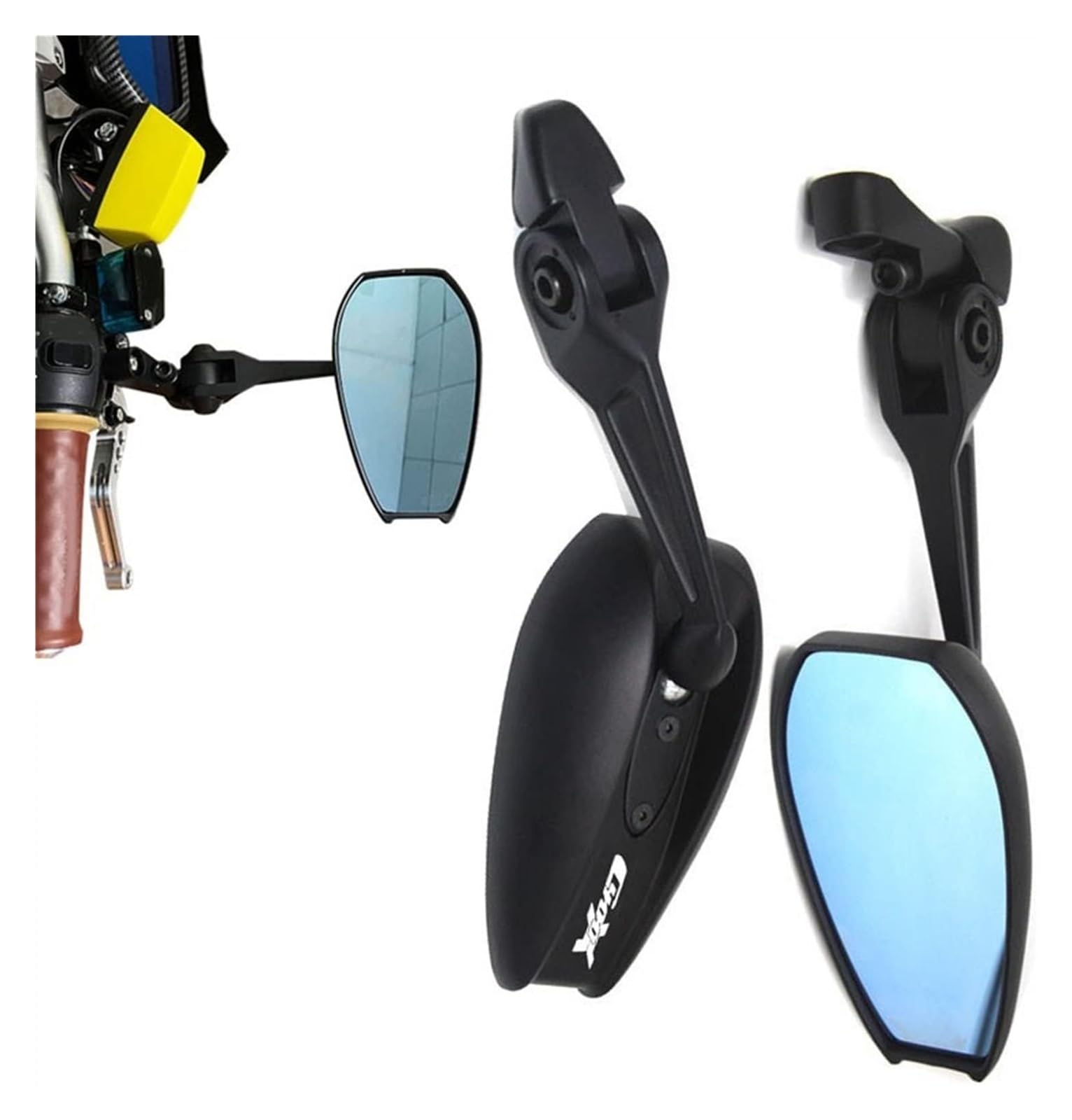 Für BM&W C400X C400GT C400 X GT C400X 400 GT Alle Baujahre CNC-Aluminium-Motorrad-Rückspiegel Blauer Blendschutzspiegel Motorrad Rückspiegel(C400x) von YSDEACE