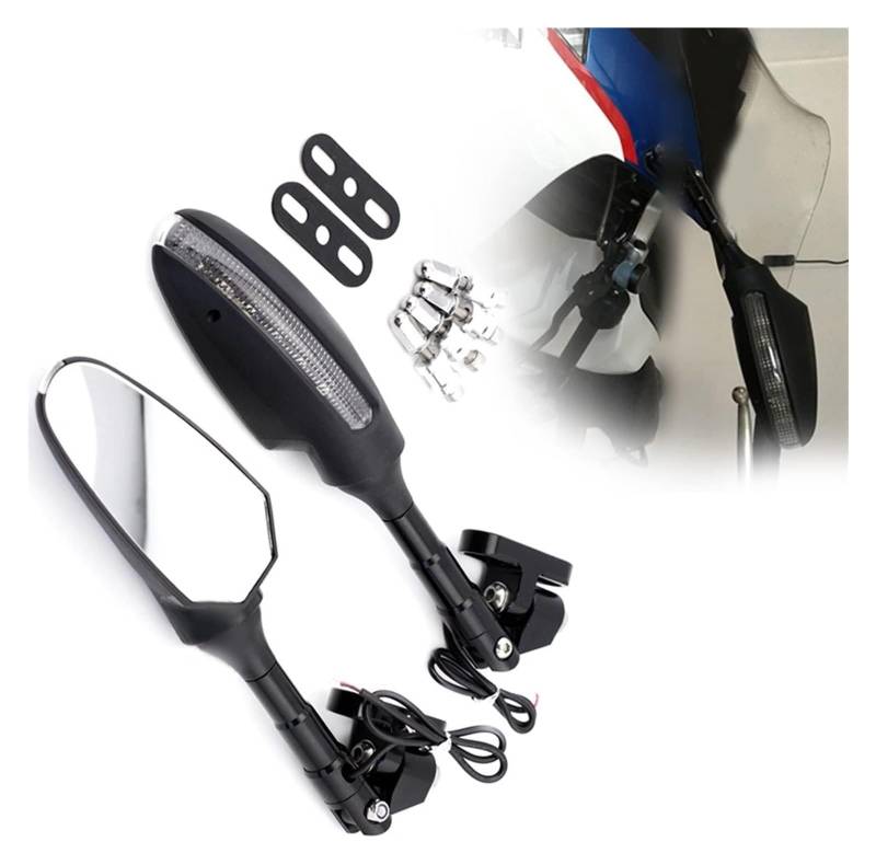 Für BM&W K1200S 2005 2006 2007/ K1300S 2009 2010 2011 2012 2013 2014 2015 Motorradzubehör Rückspiegel LED-Blinker Motorrad Rückspiegel von YSDEACE
