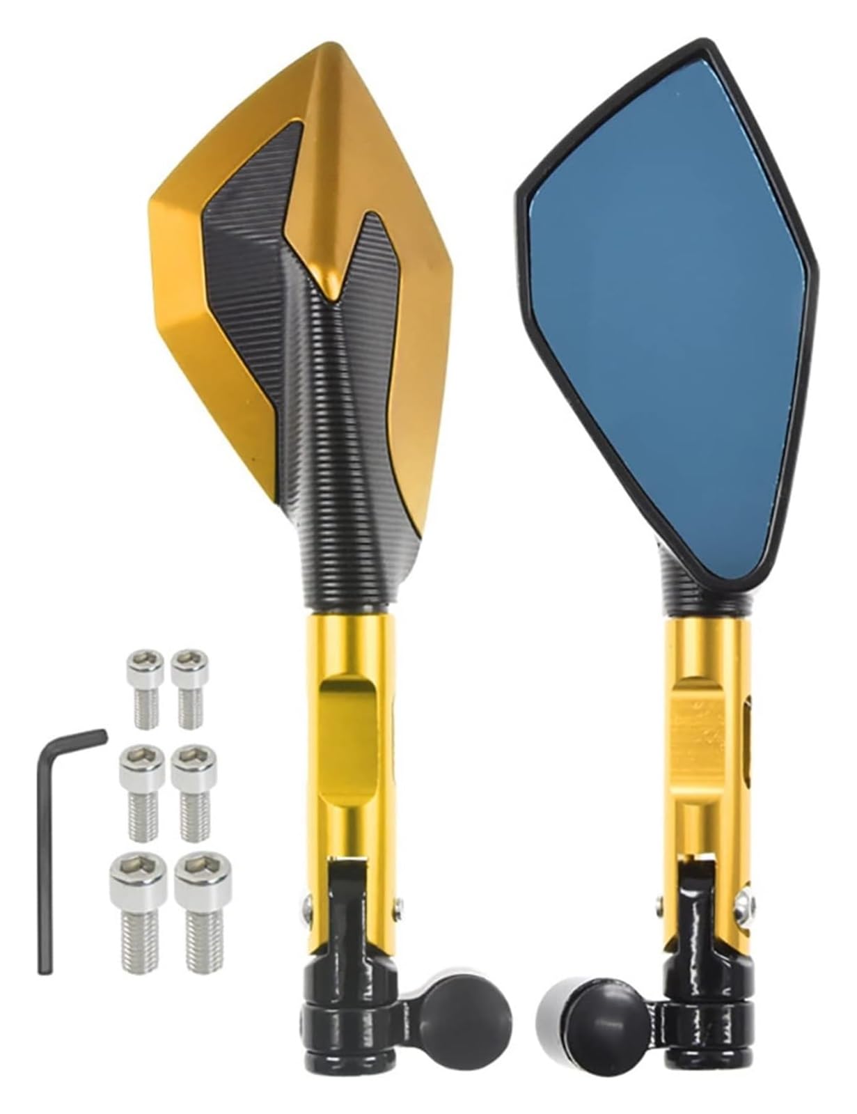 Für KYMCO AK550 AK 550 TMAX 530 500 XADV Rearview Außenspiegel Dekoration Universal Motorrad CNC 8 10mm Spiegel Motorrad Rückspiegel(Gold) von YSDEACE