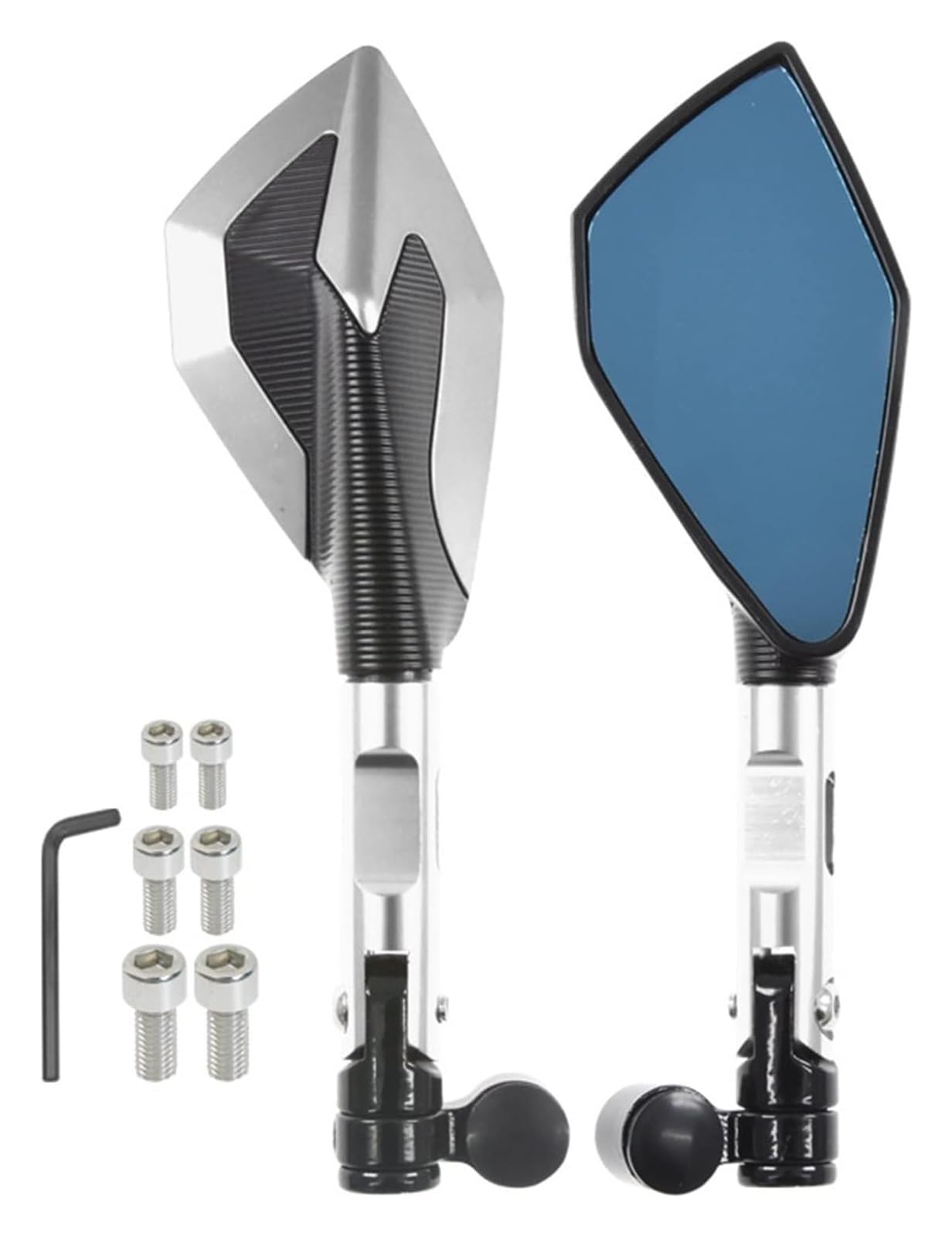 Für KYMCO AK550 AK 550 TMAX 530 500 XADV Rearview Außenspiegel Dekoration Universal Motorrad CNC 8 10mm Spiegel Motorrad Rückspiegel(Silver) von YSDEACE