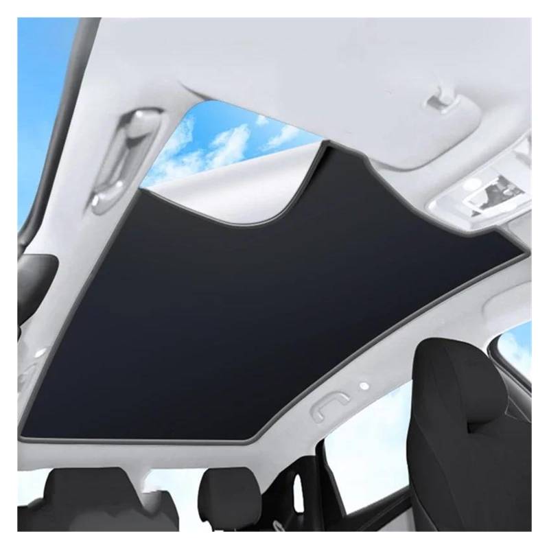 Für Tesla Für Modell Y 2019-2021 2022 2023 Auto Elektrostatische Adsorption Schiebedach Sonnenschirm Dachfenster Rollo Schattierung Aufkleber Sonnenschutz Auto Frontscheibe(Schwarz) von YSFIFHSKFH