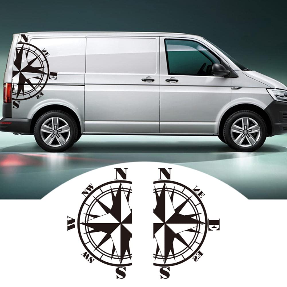 Bergabenteurer Kompass Grafik Autoaufkleber ist geeignet für das Wohnmobil, für VW Transporter T5 T6 von YSLR