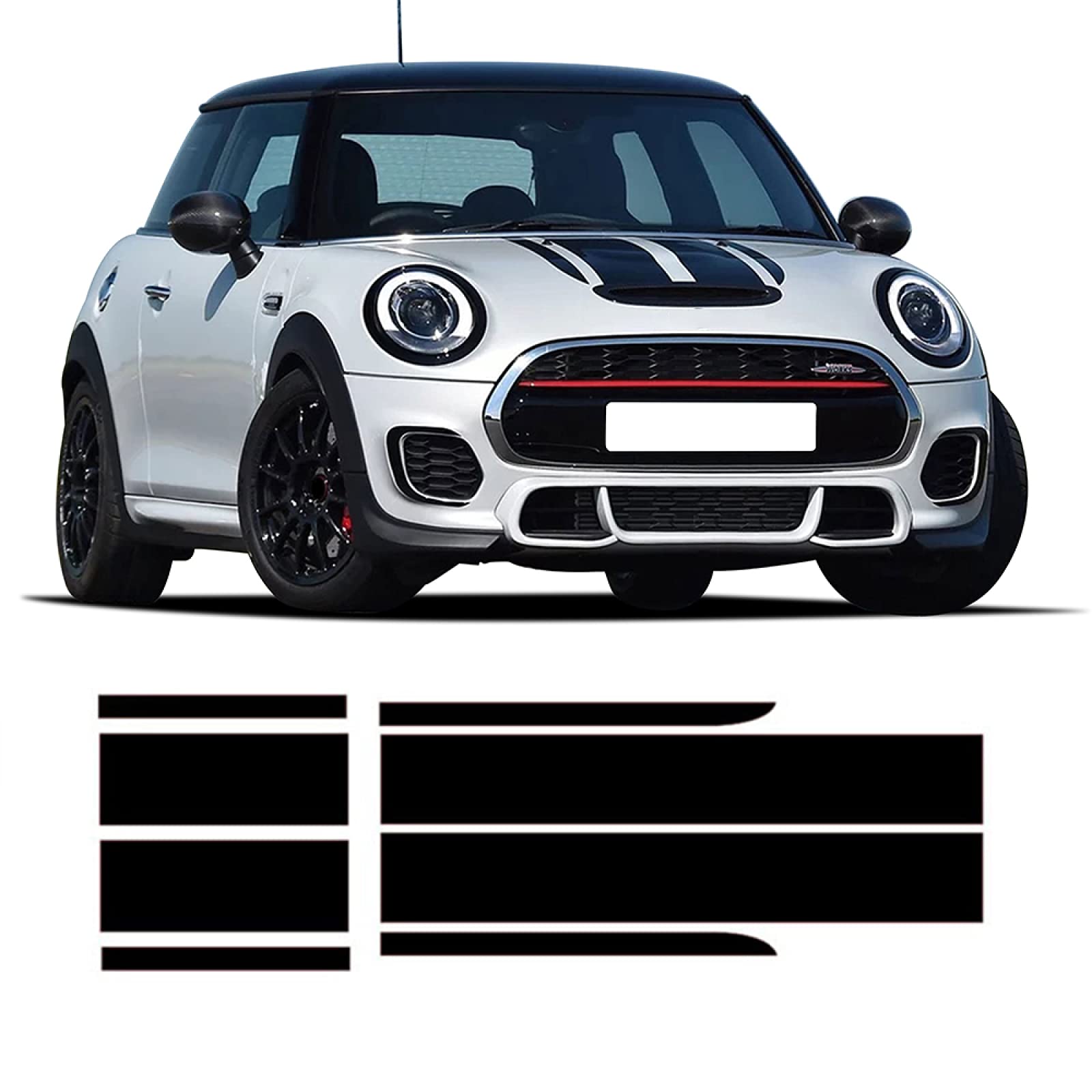 Seitenschweller Aufkleber Auto Motorhaube Streifen Motorhaube Aufkleber Motorabdeckung Heckklappe, Für Mini Cooper R56 R57 R58 R59 F55 F56 F57 JCW von YSLR