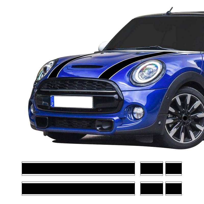 Seitenschweller Aufkleber Auto Styling Haube Motorhaube Streifen Motorabdeckung Aufkleber Aufkleber,für Mini Cooper R50 R52 R53 R56 R57 F55 F56 F56 Lukenzubehör von YSLR