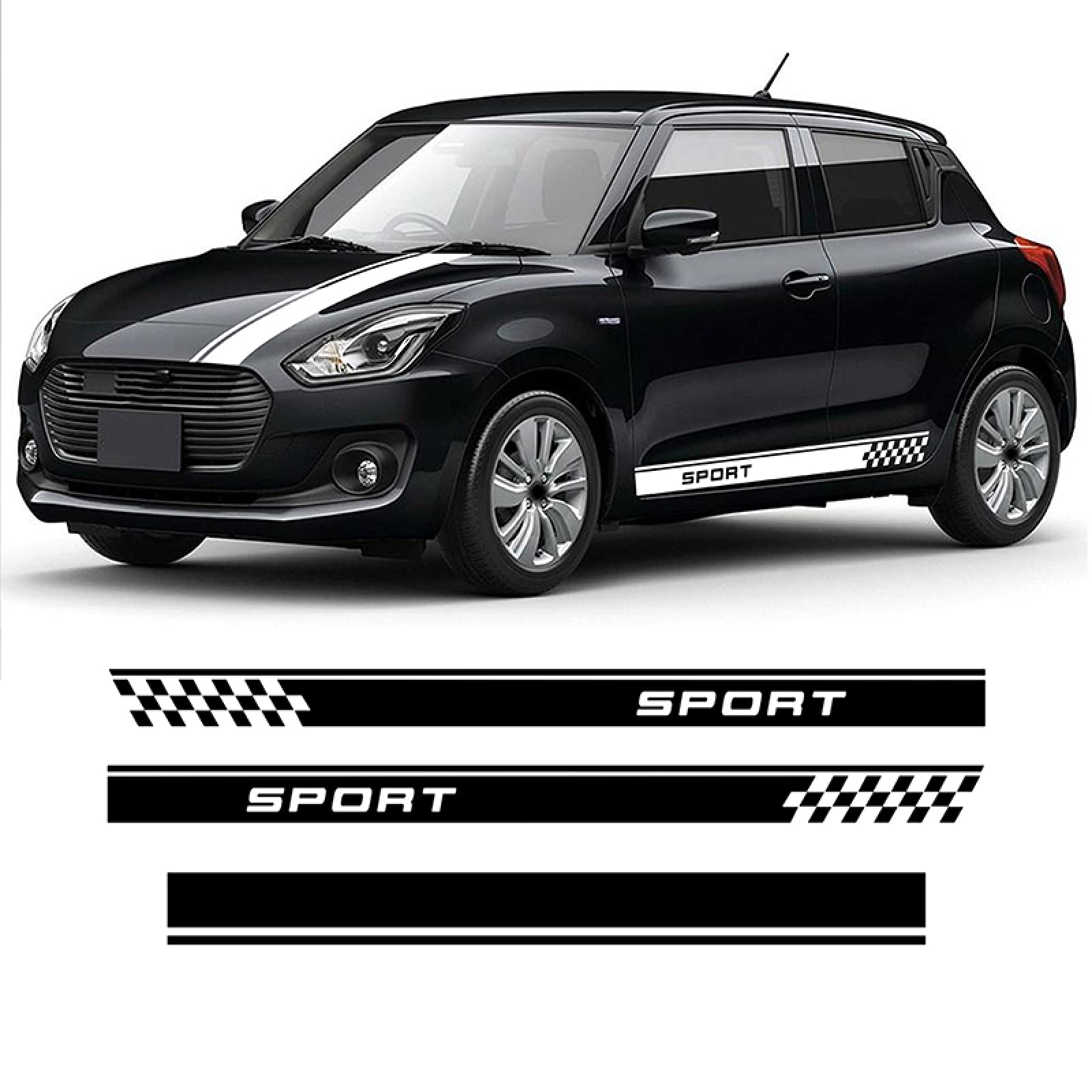 YSLR Seitenschweller Aufkleber für Suzuki Swift Sport 2017-2020, Schwarz, PVC, Karosserie, Tür, Seitenspiegel, Seitenkörper YSLR Seitenschweller Aufkleber für Suzuki Swift Sport 2017-2020, Schwarz, PVC, Karosserie, Tür, Seitenspiegel, Seitenkörper von YSLR