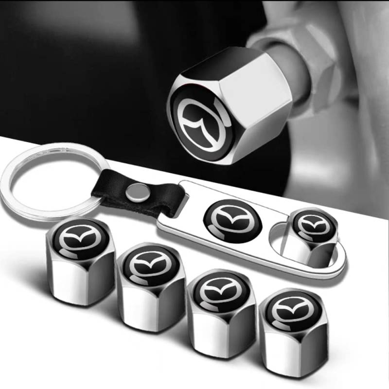 4 Stück Reifenventilkappen, für Mazda Staubschutz Luftdüsenkappe Auto Dekoration von YSOLDA