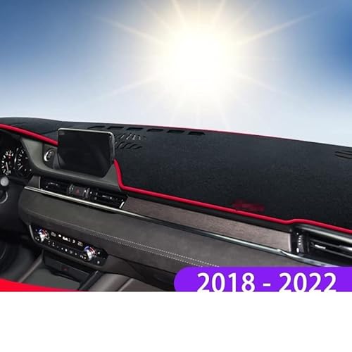 Auto-Abdeckungsmatte Für Mazda 6 Für Atenza GJ 2018-2020 2021 2022 Anti-Glare Dash Sunshade Carpets Rug Anti-Schmutz Sunshade(with HUD Red) von YSQIFBABD