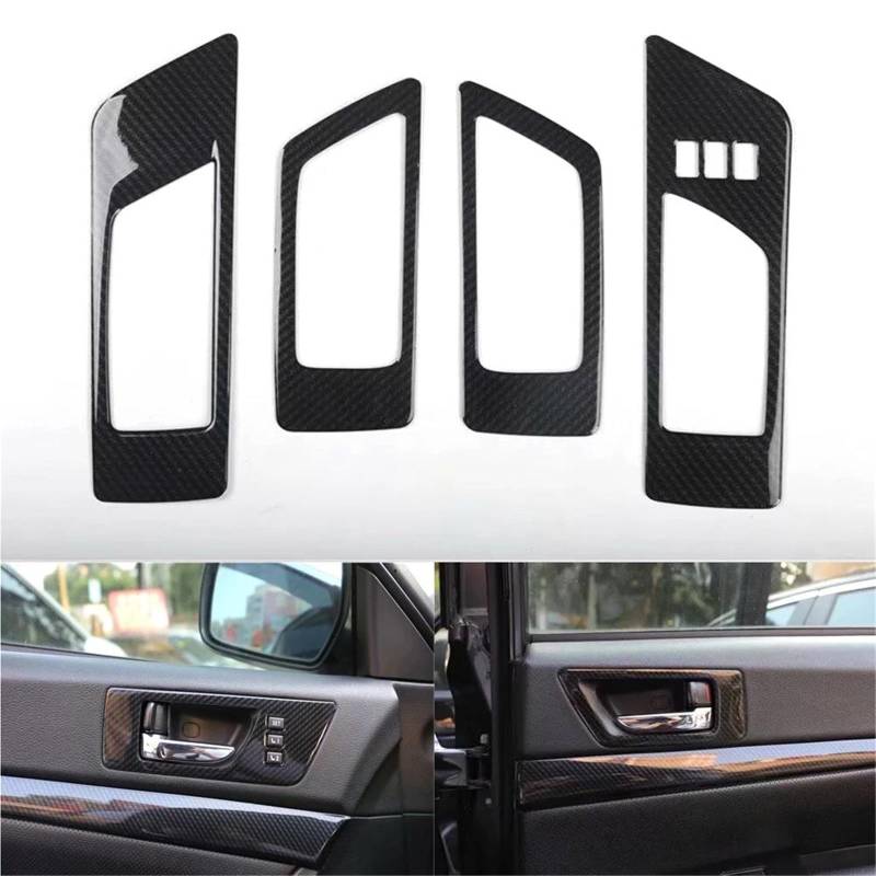 Auto ZubehöR Innenraum ABS Carbon Fiber Style Auto Innentürgriff Rahmenabdeckung Aufkleber Für Subaru Für Outback 2010-2014 SchutzhüLle von YSQIFBABD