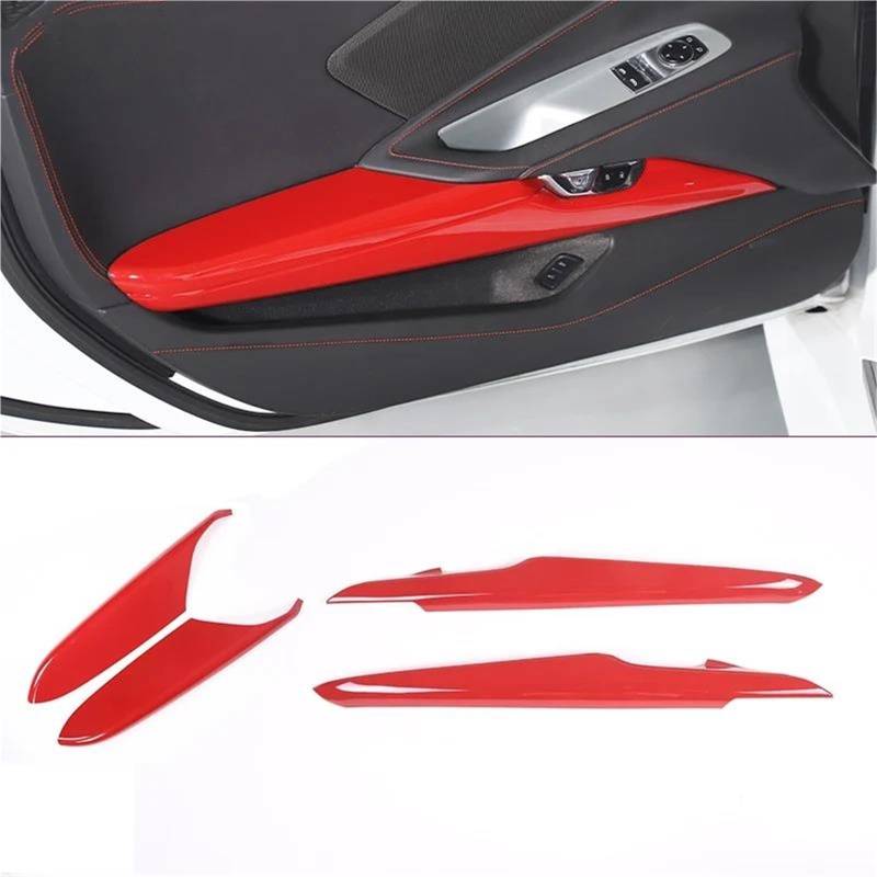 Auto ZubehöR Innenraum ABS Für Chevy Für Corvette Für C8 Für Stingray Für Z51 Z06 2020-2023 Innenverkleidung Türverkleidungsabdeckung SchutzhüLle(Style 3 4PCS) von YSQIFBABD