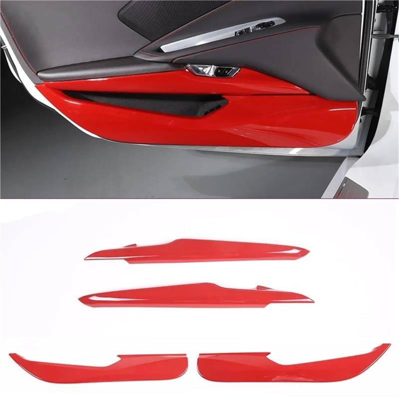 Auto ZubehöR Innenraum ABS Für Chevy Für Corvette Für C8 Für Stingray Für Z51 Z06 2020-2023 Innenverkleidung Türverkleidungsabdeckung SchutzhüLle(Style 5 4PCS) von YSQIFBABD