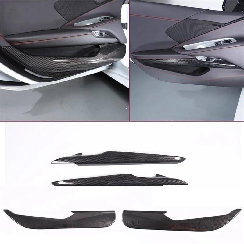 Auto ZubehöR Innenraum ABS Für Chevy Für Corvette Für C8 Für Stingray Für Z51 Z06 2020-2023 Innenverkleidung Türverkleidungsabdeckung SchutzhüLle(Style 6 4PCS) von YSQIFBABD