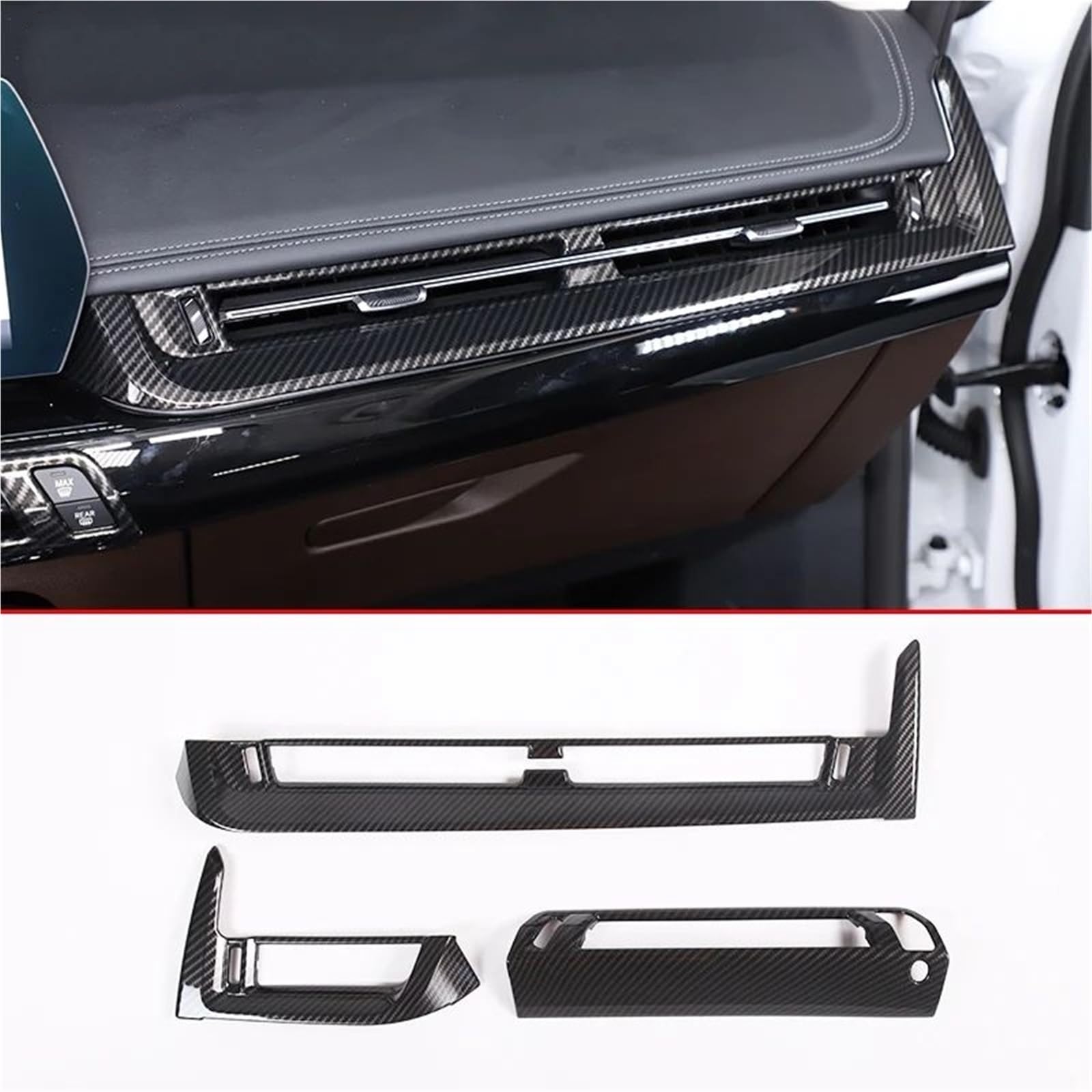 Auto ZubehöR Innenraum Auto Center Controls Lenkrad Shift Panel Abdeckung Für X1 U10 U11 2023-2024 Innen Zubehör LHD SchutzhüLle(Carbon Texture 3) von YSQIFBABD