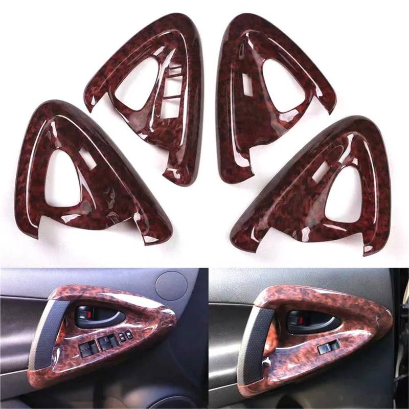 Auto ZubehöR Innenraum Auto Innen Tür Griff Fensterheber Schalter Panel Lünette Trim Styling Für Toyota Für RAV4 2009-2012 LHD SchutzhüLle(Agate Color) von YSQIFBABD
