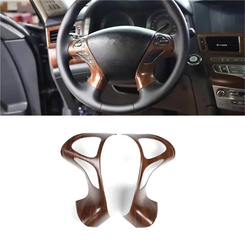 Auto ZubehöR Innenraum Auto-Lenkrad-Dekoration ABS-Abdeckung Für Infiniti Für Q70 2013–2019 Innenausstattung Styling SchutzhüLle(Wood Color) von YSQIFBABD