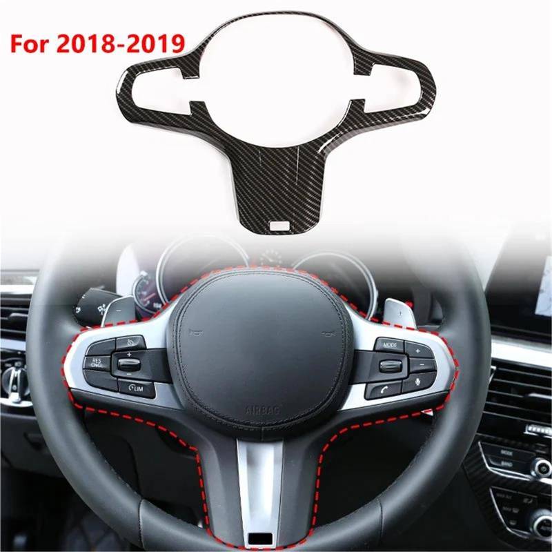 Auto ZubehöR Innenraum Für 5 Series Für G30 2018-2022 Autoaufkleber Lenkrad Schalttafel Türgriffabdeckung Verkleidung SchutzhüLle(Carbon Texture 16) von YSQIFBABD