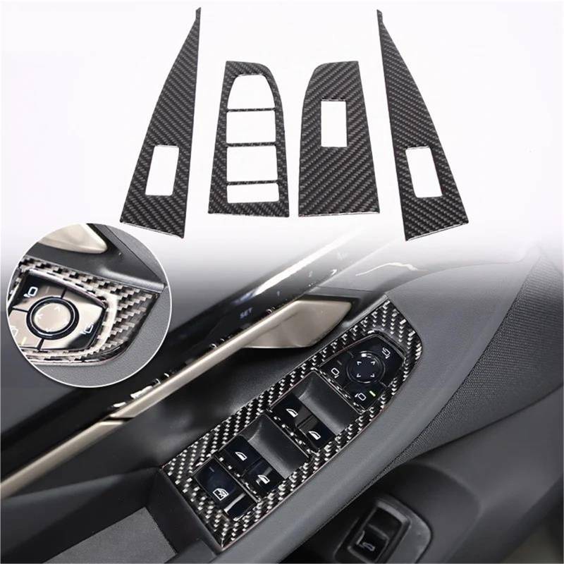 Auto ZubehöR Innenraum Für 5 Series Für G60 2024+ Soft Carbon Pattern Fensterheberschalterabdeckung Verkleidung Dekoration Innenraum SchutzhüLle(Stil a) von YSQIFBABD