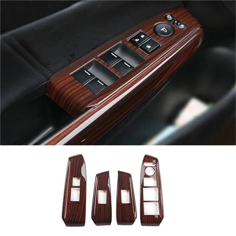 Auto ZubehöR Innenraum Für Accord 8th 2008-2012 LHD Fensterheber Schalter Dekoration Abdeckung Trim Aufkleber Auto Styling SchutzhüLle(Wood Color) von YSQIFBABD