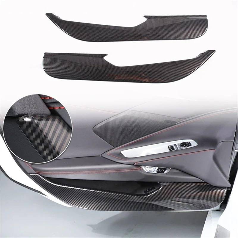 Auto ZubehöR Innenraum Für Chevy Für Corvette C8 2020-2024 Auto ABS Autokonsole Gangschaltung Panel Abdeckung Tür Armlehne Zieraufkleber SchutzhüLle(Carbon Texture 23) von YSQIFBABD