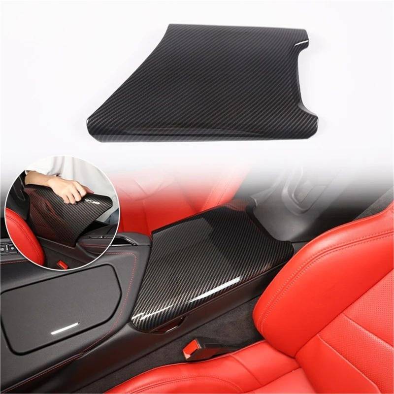 Auto ZubehöR Innenraum Für Chevy Für Corvette C8 2020-2024 Auto ABS Autokonsole Gangschaltung Panel Abdeckung Tür Armlehne Zieraufkleber SchutzhüLle(Carbon Texture 45) von YSQIFBABD