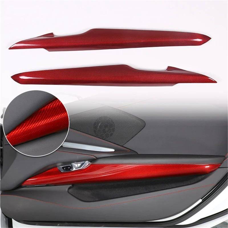 Auto ZubehöR Innenraum Für Chevy Für Corvette C8 Für Stingray 2020-2024 Carbon Fiber Innen Auto Innen Tür Panel Anti-Kick Trim SchutzhüLle(Style B) von YSQIFBABD