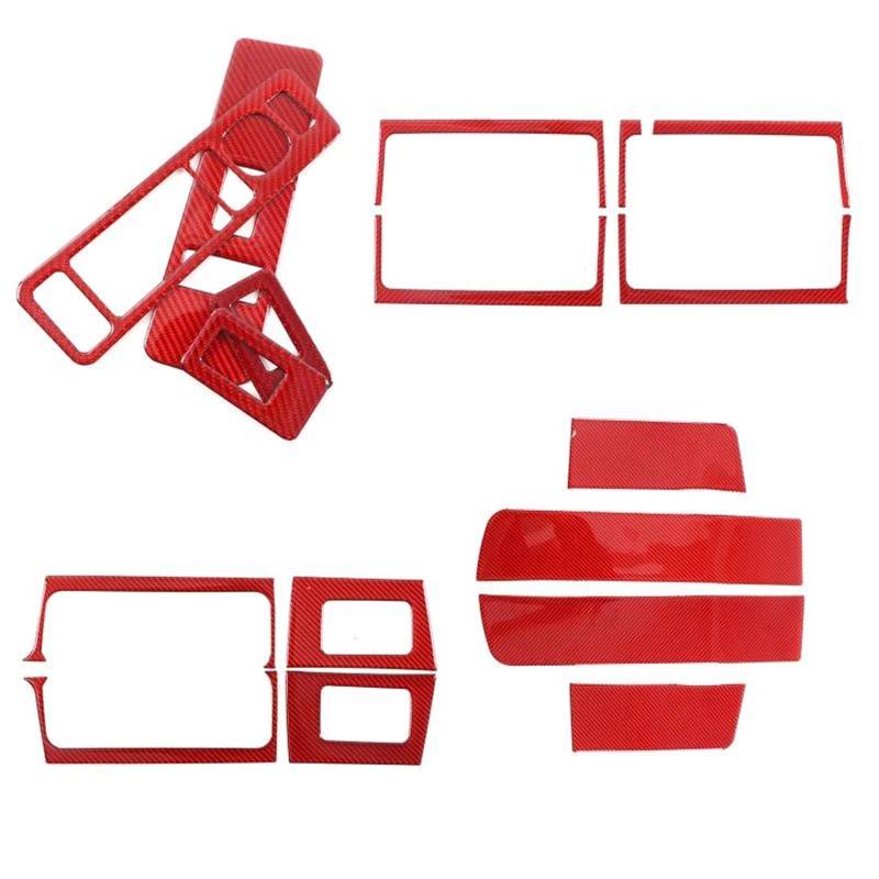 Auto ZubehöR Innenraum Für Hummer Für H2 2003-2007 Rotes Autoglas-Lift-Schalterfeldabdeckung Verkleidungsaufkleber Autozubehör Innenraum SchutzhüLle von YSQIFBABD